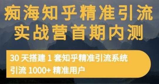 图片[1]_痴海知乎精准引流实战营1-2期，30天搭建1套知乎精准引流系统，引流1000+精准用户_中创网