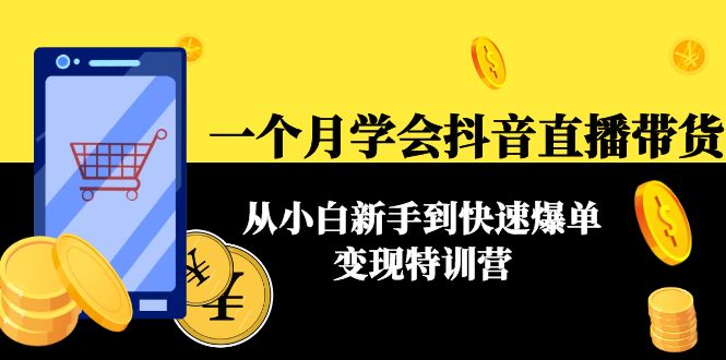 一个月学会抖音直播带货：从小白新手到快速爆单变现特训营(63节课)_中创网